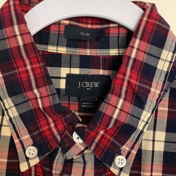 J.Crew Slim Fit Plaid Shirt - Red & Navy - Picture 3 of 4